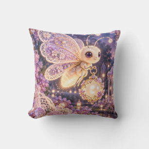 Lilac Lace Firefly Moonlit Garden Lantern Cushion