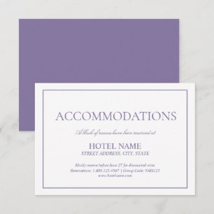 Lilac Lavender Classic Script Accommodations Enclosure Card