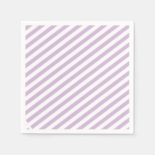 Lilac Lavender Colour Diagonal Striped Wedding Napkin