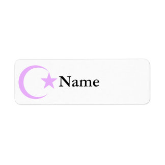 Lilac-Lavender Crescent & Star.png Return Address Label