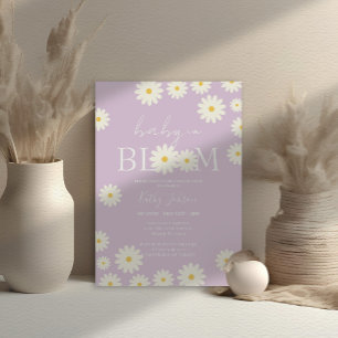  Lilac Lavender Daisy Baby in Bloom Shower  Invitation