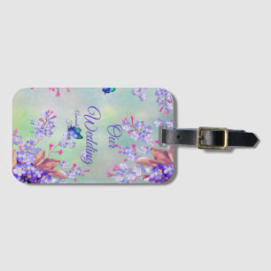 Lilac Lavender Flower Wedding Luggage Tag
