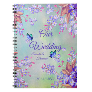 Lilac Lavender Flower Wedding Notebook
