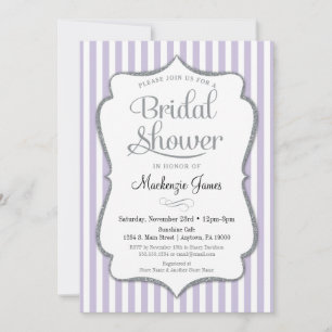 Lilac Lavender Grey Bridal Shower Invitation