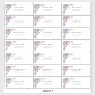 Lilac Lavender Mauve Script Floral Guest Address