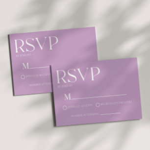 Lilac Lavender Modern Classic Wedding RSVP Card