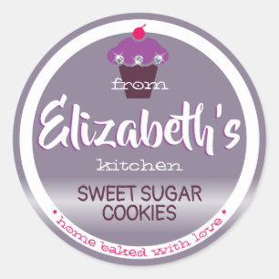 Lilac Lavender Steel Ombre Cupcake Baking Labels