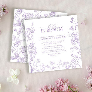 Lilac Lavender Victorian Floral Baby In Bloom Invitation