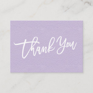 Lilac Leather hand written Thank you customer Enclosure Card