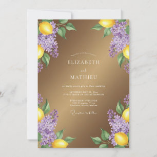Lilac Lemon Zest Botanical Wedding Invitation