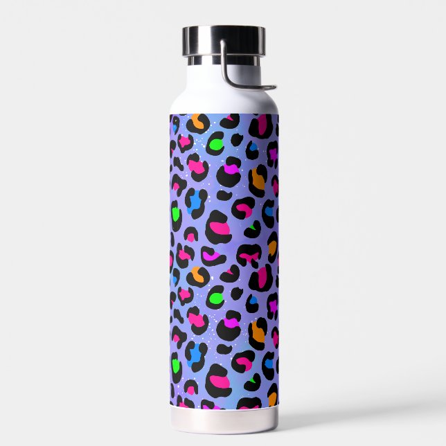 Lilac Leopard Tumbler Water Bottle (Left)