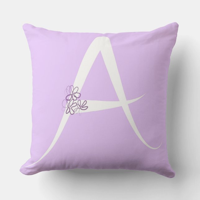 Lilac Letter A Cushion (Front)