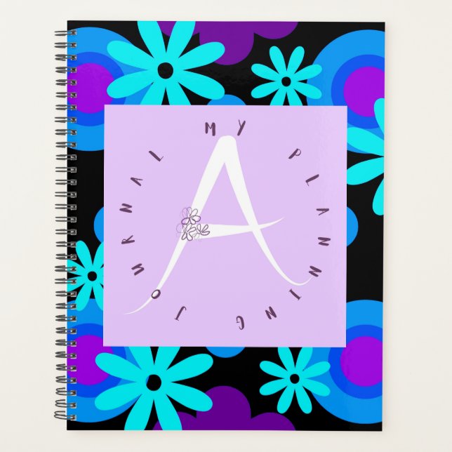 Lilac Letter A Flower Power Planner (Front)