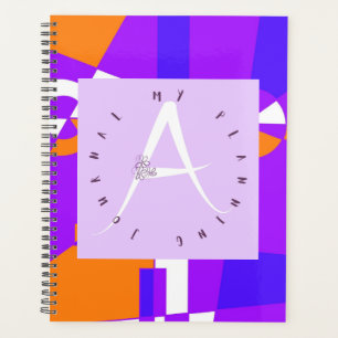 Lilac Letter A Geometric Planner