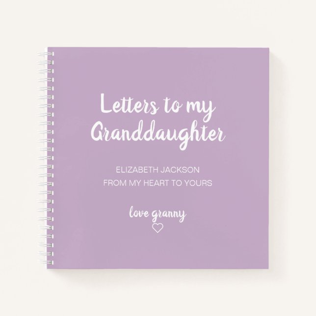 Lilac Letters to My Granddaughter Memory Book (Front)
