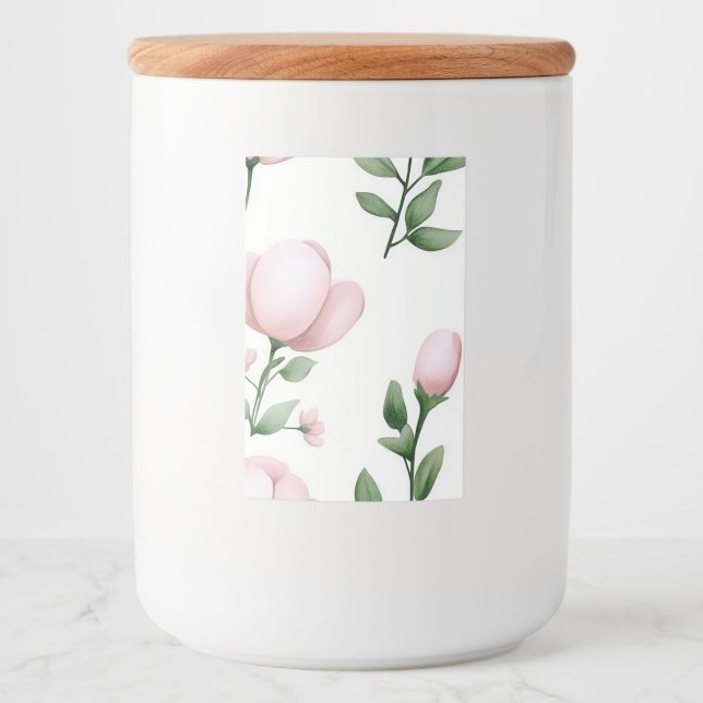 Lilac Lily Ceramic Jar with Lid Food Label (Front)