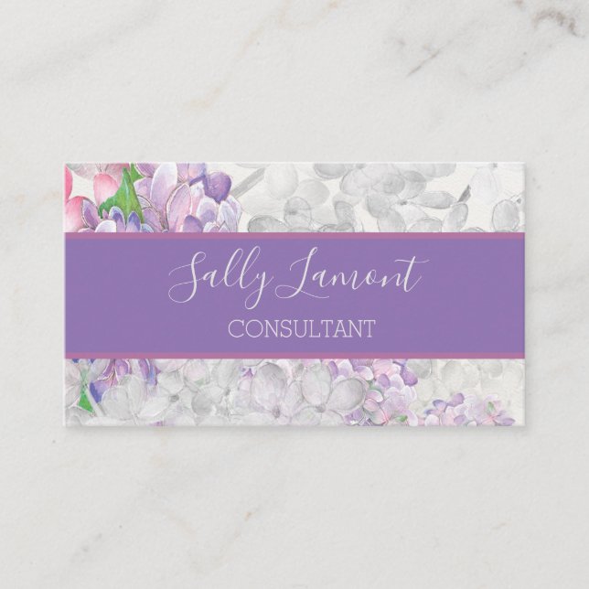 Lilac Loveliness Floral Business Card (Front)