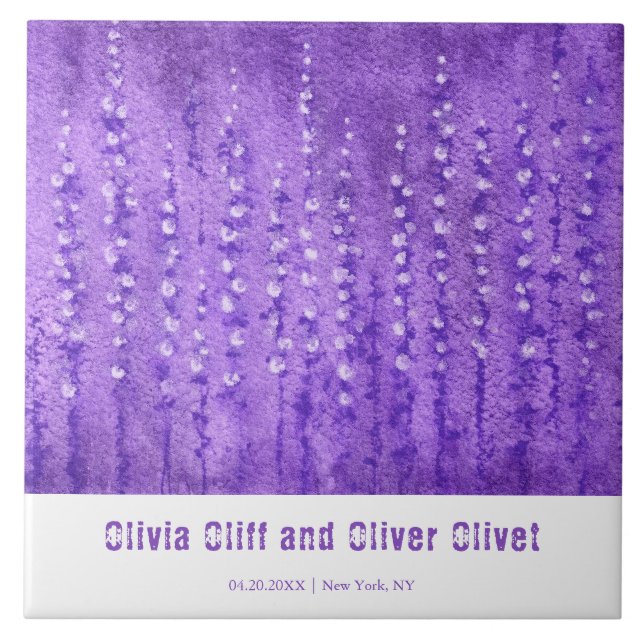 Lilac Lupines Ceramic Tile (Front)