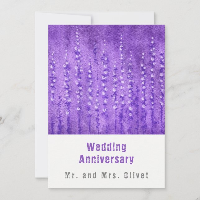 Lilac Lupines Wedding Anniversary Invitation (Front)