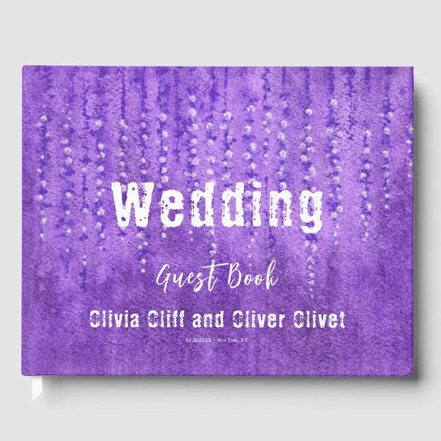 Lilac Lupines Wedding  Guest Book (Front)