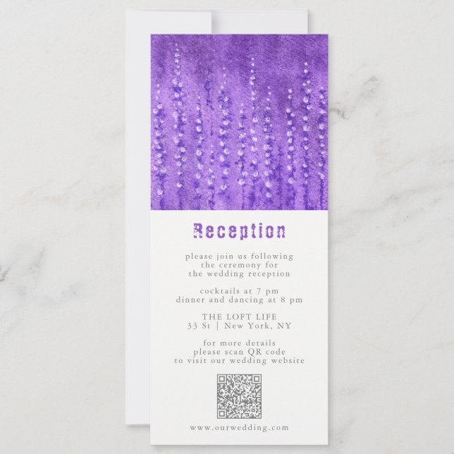 Lilac Lupines Wedding Reception Enclosure Card (Front)