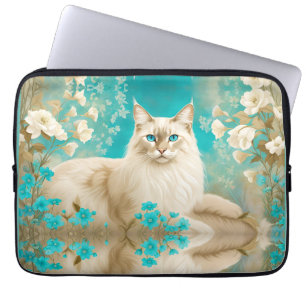 Lilac Lynx Point Siamese Portrait Art Laptop Sleeve