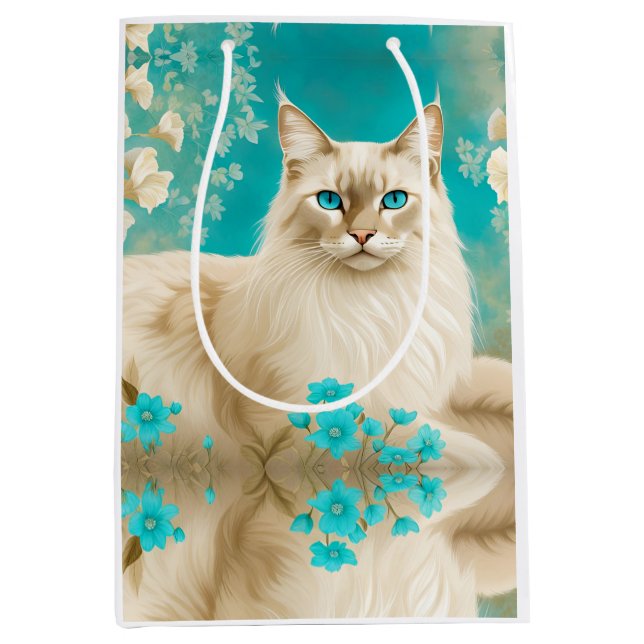 Lilac Lynx Point Siamese Portrait Art Medium Gift Bag (Front)