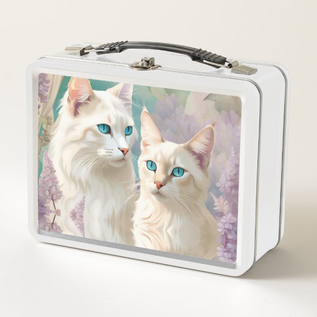 Lilac Lynx Point Siamese Portrait Art Metal Lunch Box (Front)