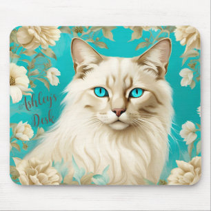 Lilac Lynx Point Siamese Portrait Art personalised Mouse Pad