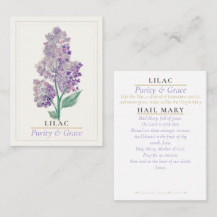 Lilac Marian Garden Holy Prayer Card Purity