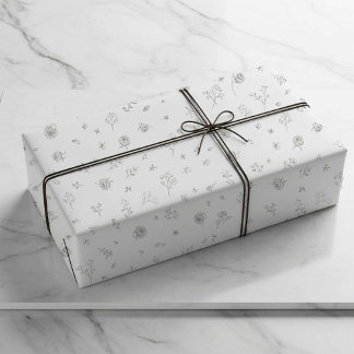 Lilac Minimal Floral Wrapping Paper