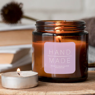 Lilac Minimalist Handmade Business Support Square Sticker