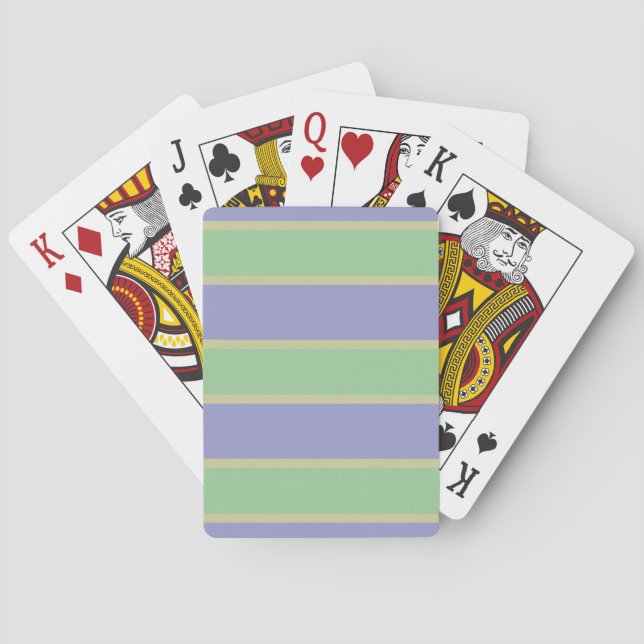 Lilac / Mint Stripes custom playing cards (Back)