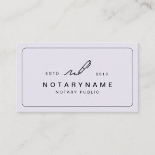 Lilac Mobile Notary Public Loan Signing Agent Business Card