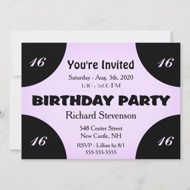 Lilac Modern Birthday Invitation (Front)