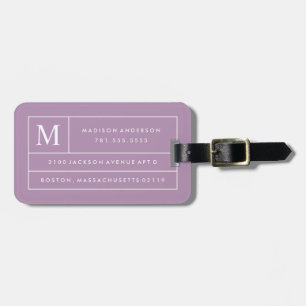 Lilac Modern Lines   Luggage Tag