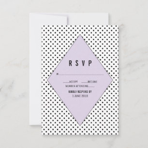 Lilac Modern Polka Dots RSVP Card