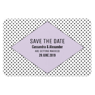 Lilac Modern Polka Dots Save the Date Magnet