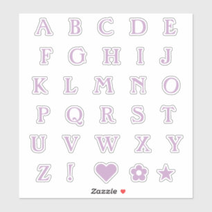 Lilac Monogram Text Letters Alphabet Heart Star