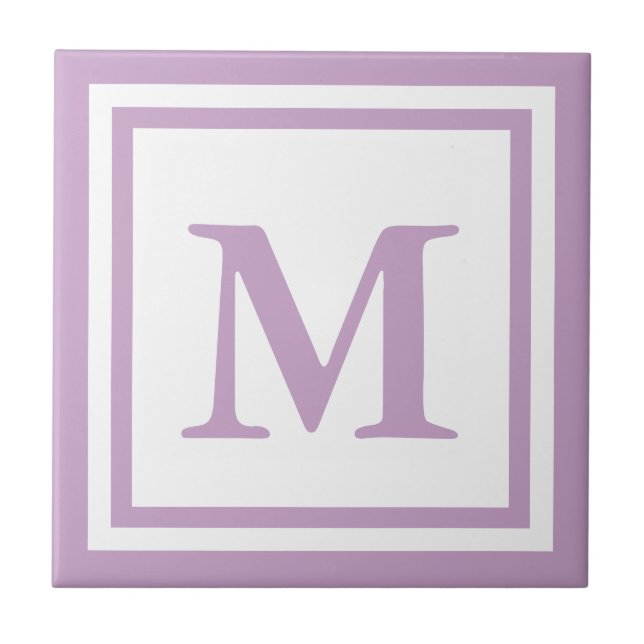 Lilac Monogrammed Ceramic Tile (Front)
