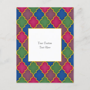 Lilac Moroccan Tile Elegant Custom Postcard