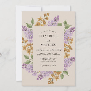 Lilac Mustard Wildflower Wedding Invitation