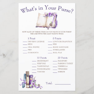 Lilac New Chapter What's in your Purse? Game