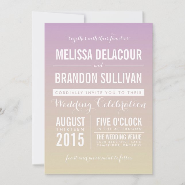 Lilac Ombre | Wedding Invitation (Front)