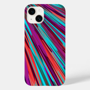 Lilac Orange Teal Abstract Geometric Feathers Case-Mate iPhone 14 Case