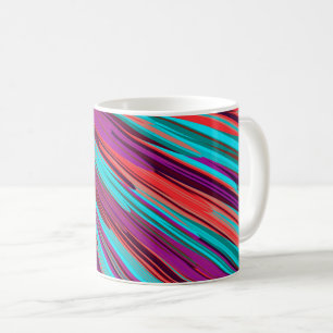Lilac Orange Teal Abstract Geometric Feathers Coffee Mug