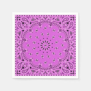 Lilac Orchid Pink Paisley Bandanna Scarf BBQ Napkin