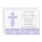 Lilac Ornate Cross Damask Girl Baptism Christening