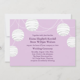 Lilac Party Lanterns Wedding Invitation