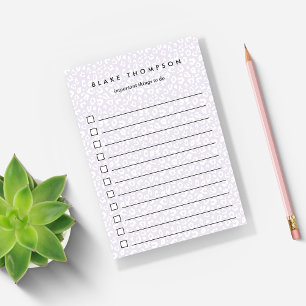 Lilac Pastel Leopard Print To-Do List Post-it Notes